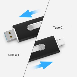 JOIOT USB C Flash Drive 256GB,USB 3.1 Memory Stick Type C USB Thumb Drive Photo Stick External Storage for Android Smartphones, Computers, MacBook, Tablets, PC