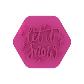 LissieLou Let It Snow Cookie Stamp Christmas Theme Icing Fondant Embosser - Light Pink