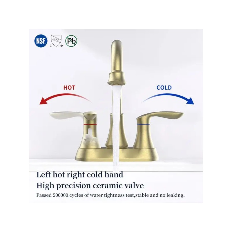 Bathroom Faucet Accessories 4 Inch Vani Brushed Gold 360 Degree