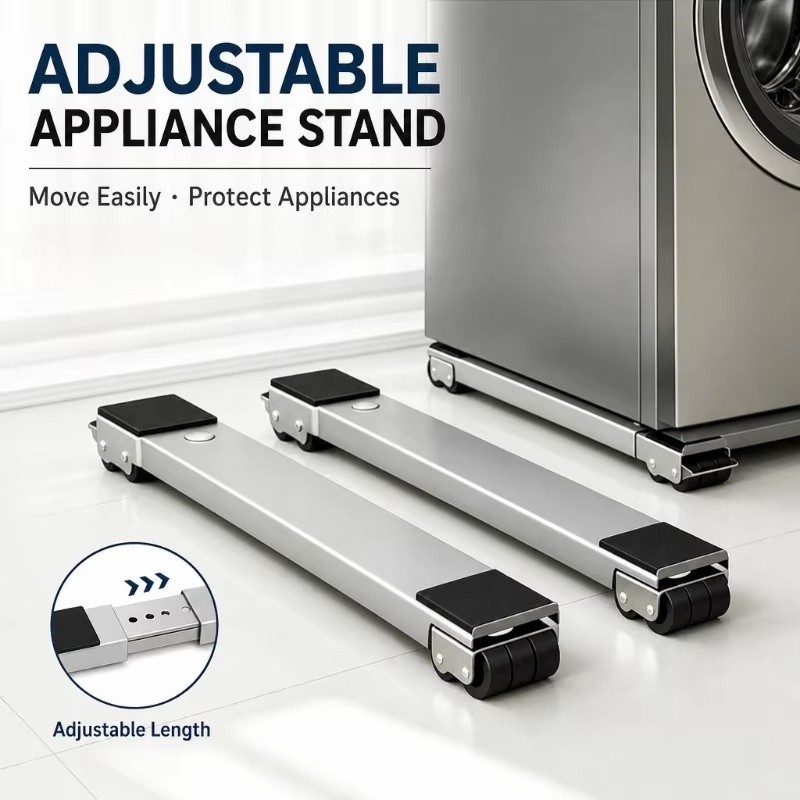 Adjustable Appliance Roller Base Set for Moving Washers and Refrigerators