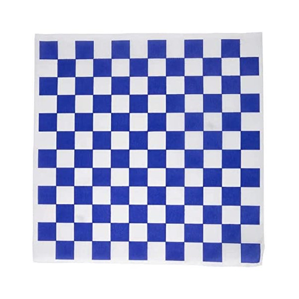Dry Waxed Deli Paper Sheets - Paper Liners for Plasic Food Basket (100 Pack Blue Checkered)