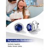 Silvora S925 Silver Birthstone Series Clip-On Earrings with 8mm Synthetic