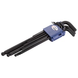 Jetech 9PCS Extra Long Arm Ball-Point Hex Key Set with Carrying Case - High Strength SAE Allen Key Set with Ball Tip, S2 Steel, Black Phosphate Coating