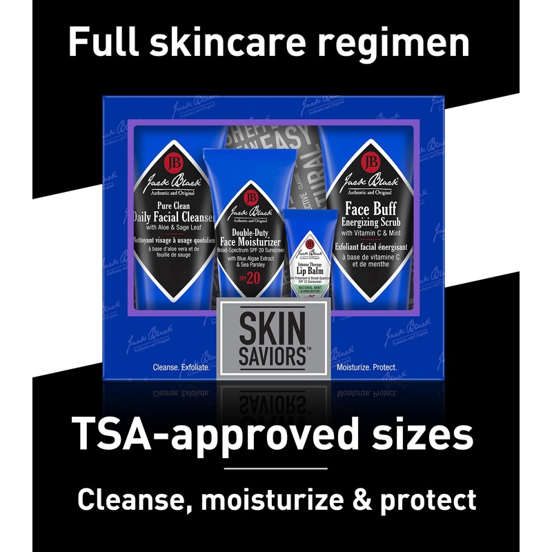 Jack Black Skin Saviors Set for Men – Face Scrub,