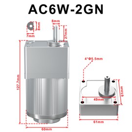 Bemonoc High Torque Electric 110V AC Gear Motor Variable Speed 50/60HZ 12RPM 6W 120K with AC Governor and Bracket Combo for Industry