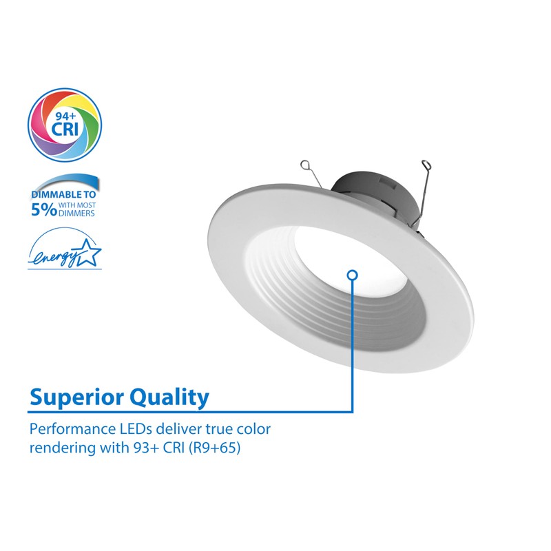 NICOR DLR56612120SWHBF DLR56(v6) 5/6-inch White 1200 Lumen Selectable Recessed LED