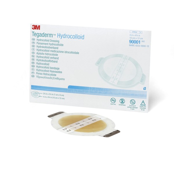 3M™ Tegaderm™ Hydrocolloid Dressing, 90001, Oval, 4 IN x 4 3/4 IN