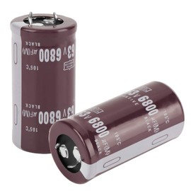 2 pzas Condensador Electrolítico 6800uF 63V, Componentes Electrónicos 25x50 mm 105°C, Juego de Capacitores Electrolíticos para Reparación de Fuente de Alimentación y Circuitos