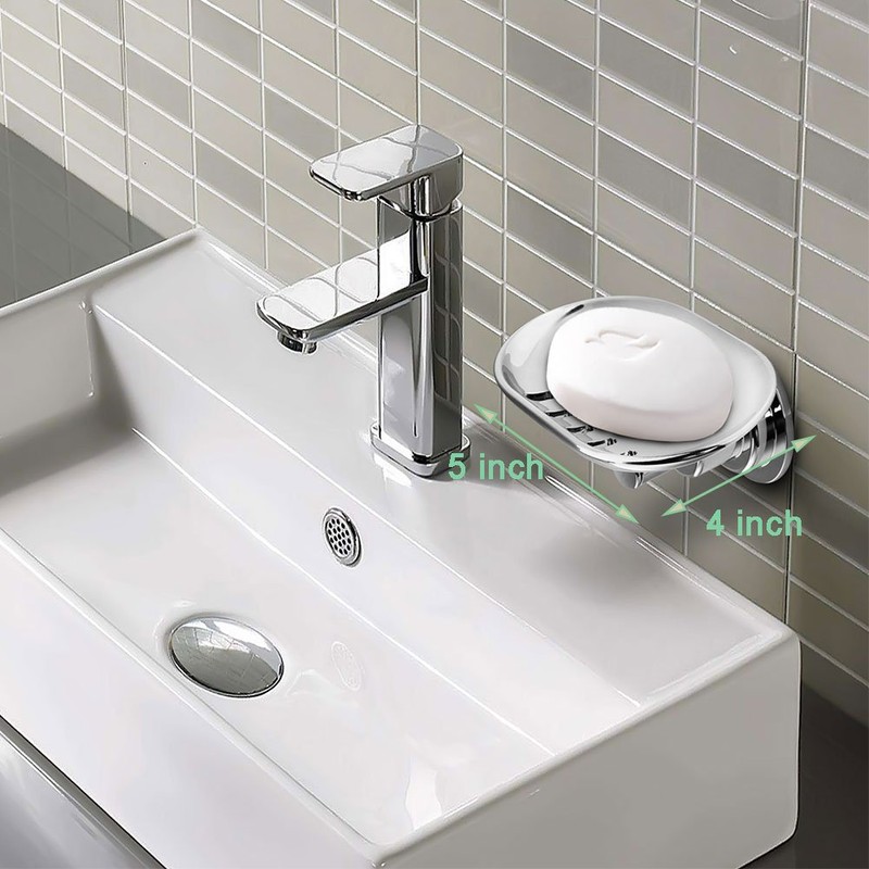 BOPai Elegant Suction Cup Soap Dish for Shower, Powerful Vacuum