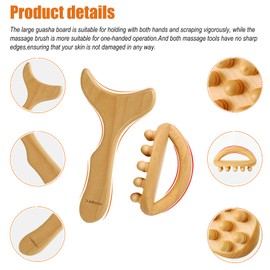 AiRelax Wooden Lymphatic Drainage Massager for Gua Sha,Wood Therapy Massage Tools,Professional Maderoterapia Kit,Lymphatic Paddle & Massage Body Brush for Anti Cellulite,Body Shaping(2PCS