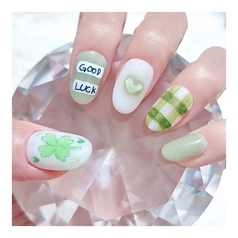 Lucky Day Handmade Nail Tips - Petit Square / 럭키데이