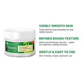 BareSoul Glowy Body Peel - 25% AHA Exfoliating Body Scrub for Women - Improves Uneven Texture on Underarms, Elbows, Knees & Buttocks - Gentle Body Skin Care Products - 1.76 Oz | 50g