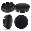 Generic 4Pcs Universal Fit Hub Cap, 56mm OD, Black, Polished