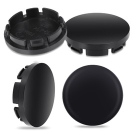 Generic 4Pcs Universal Fit Hub Cap, 56mm OD, Black, Polished ABS Plastic, Snap-On
