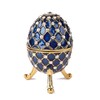 QIFU Vintage Blue Easter Egg Style Trinket Box with Mini