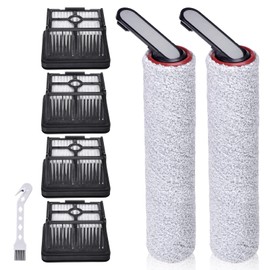 Estelife (7PCS) H12 Pro Replacement Brush Rollers and HEPA Filter Kits Compatible with Dreame H12 Pro, H12 Dual Cordless Wet and Dry Vacuum Cleaner, Includes 2 Brush Rollers & 4 Filters
