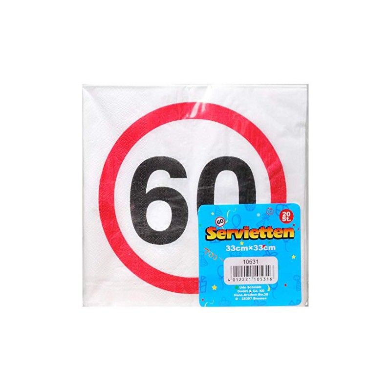 Udo Schmidt GmbH Serviettes 60 Inches Decoration 60th Birthday Decoration