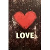 Love Red Heart Distressed Black Background #4814 Ephemera Postcard Tag