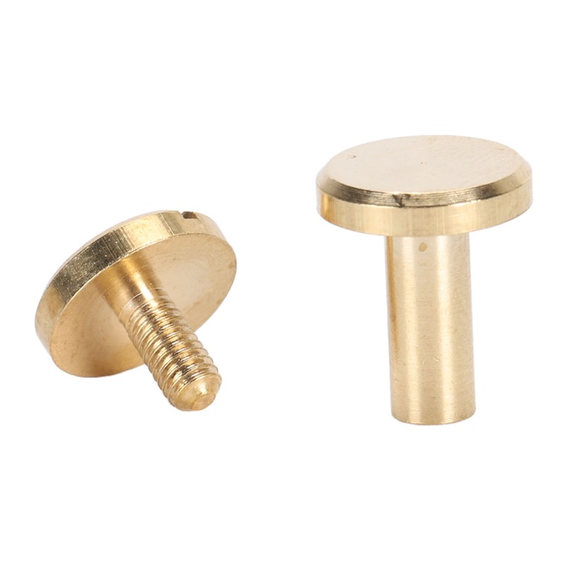 50 Set Binding Rivet Round Flat Head Brass Slot Screw