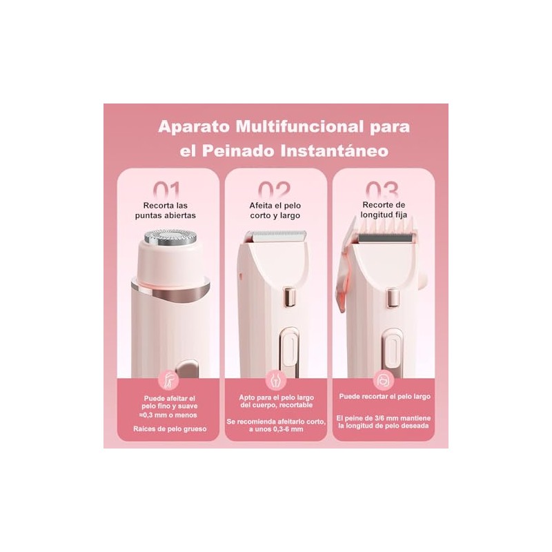 2 En 1 Depiladora Mujer Eléctrica con Luz LED Portátil