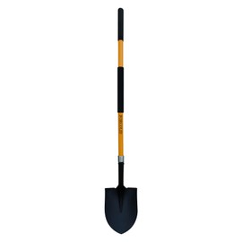 FORCOLID Shovel for Digging, Heavy Duty Shovel for Digging,57 inch Straight Handled Round Shovel with Non-Slip Tail Cover, Lawn and Yard Tools, Fiberglass Handle(Orange)