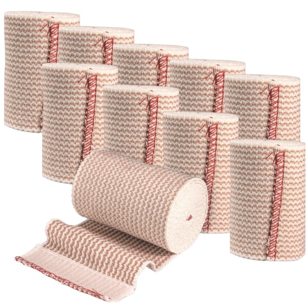 Elastic Bandage Wrap with Self-Closure [Pack of 10] 3 Inch