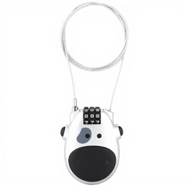 Candado de Combinación de 3 Dígitos con Cable Extensible de 80 cm, Forma de Vaquilla, para Maleta y Silla de Paseo