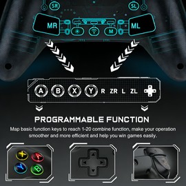 HEYLACOOLX Switch 2 Pro Controller with Stand, Wireless Switch Pro Controller for Nindendo 2, 10H+ Battery,Turbo, Progamable, 19 RGB Lights, Keylinker, 6-Axis Gyroscope