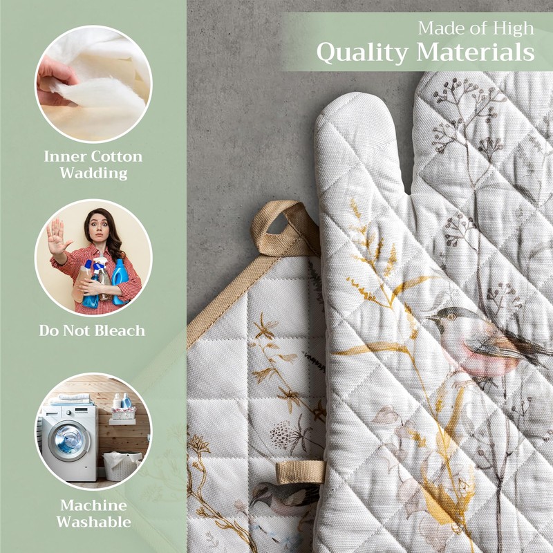 Maison d' Hermine Easter Oven Mitt & Pot Holder 100%