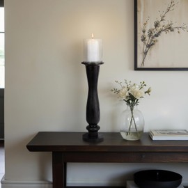 Sagebrook Home Traditional Hurricane on Pedestal Candle Holder Tealight Decor