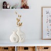 White Ceramic Vase Hollowed Heart Flower Vase Set for Modern