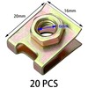 20 PCS Clip-On Nuts,U Shapes Nut Clamps Metal Clips Screw