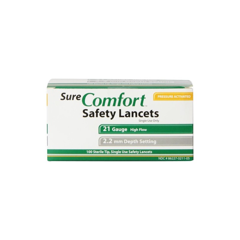 Sure Comfort Safety Lancet, 21 g, 100 Count