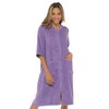 Ladies Undercover Zip Towelling Robe LN728 Lilac 14-16