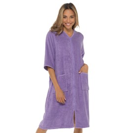 Ladies Undercover Zip Towelling Robe LN728 Lilac 14-16