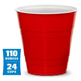 GoPong GoBig 110oz Giant Red Party Cups 24 PACK with 4 XL 3" Pong Balls