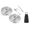 2 Pack ChefQ 2.5 Inch Deep Round Divided Food Pan