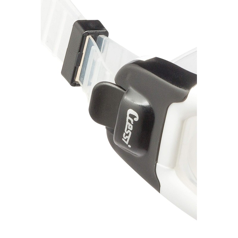 Cressi Swim Galileo Goggles with Tempered Glass, Transparent/White, One Size