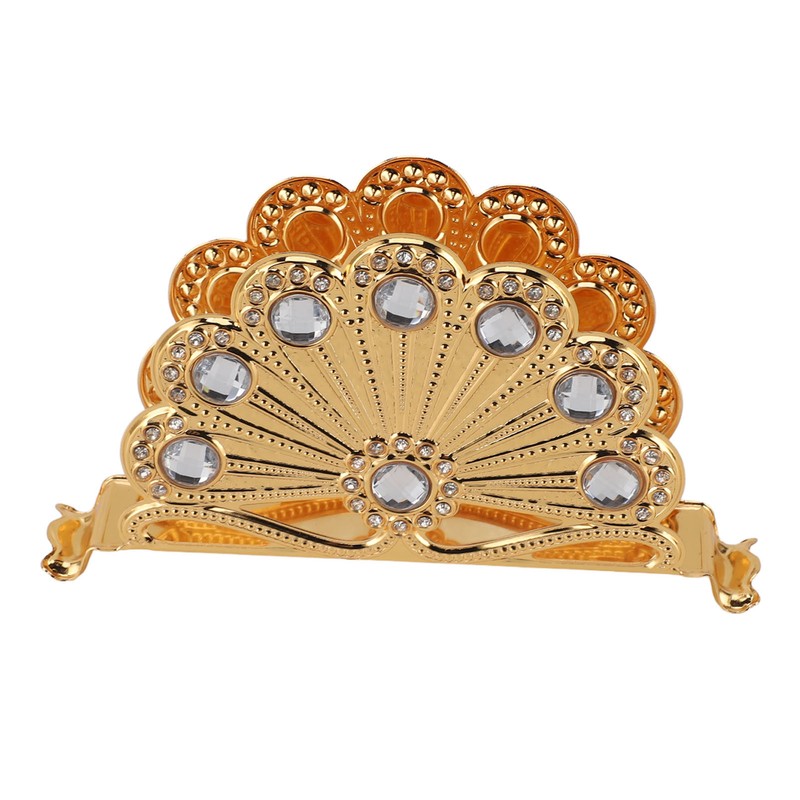 Golden Metal Napkin Holder Exquisite Light Luxury European Style Zinc
