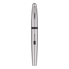 Zebra Pen PM-701 Permanent Marker, Stainless Steel Barrel, Fine Bullet Tip, Black Ink, Refillable, 1-Pack with Refill