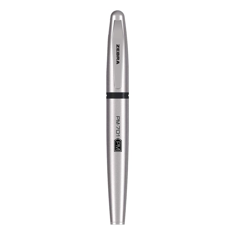 Zebra Pen PM-701 Permanent Marker, Stainless Steel Barrel, Fine Bullet