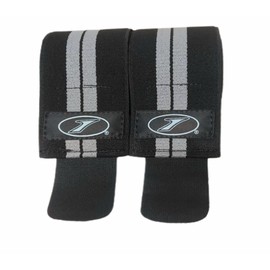 Vendas para Rodilla, Knee Wraps, Rodilleras Ajustables para Prevención de Lesiones, Levantamiento de Pesas (Negro Con Gris, 1.6 Metros)