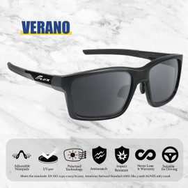 ICECUBE Verano Polarized Sports Sunglasses with Anti-slip Function, Adjustable Nose Pad and Lightweight Frame, for Men and Women Driving, Running, Baseball, Golf, matte black