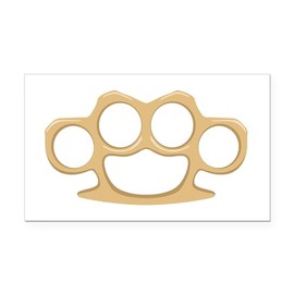 CafePress Brass Knuckles Rectangle Car Bumper Magnet