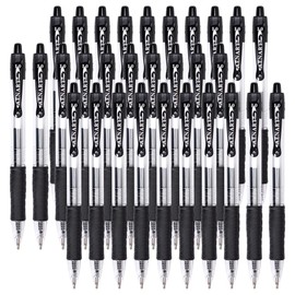 Gel Pens, 30 Pack Black Gel Pen Fine Point, Retractable Gel Ink Rollerball Pens for Smooth Writing (1.0mm)