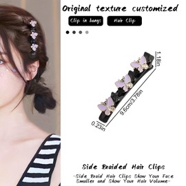 Suuwwn Women's Hair Clips, Pack of 4 Butterfly Hair Clips, Double Layer Hair Clips, Braided Hair Clips, Hummingbird Hair Clip