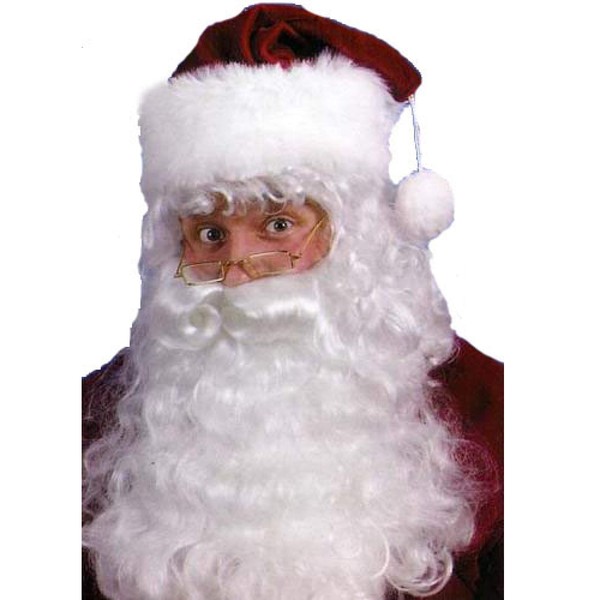 Professional Quality white Santa Claus Father Christmas wig, beard and eyebrow set