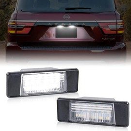 Gempro Led License Plate Light Tag Lamp Assembly Compatible with Nissan Armada Juke Versa NV200 Rogue Sport Infiniti Q50, 6000k White