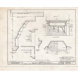 Historic Pictoric : Blueprint HABS NY,30-Want,1- (Sheet 12 of 14) - Jackson Jones Homestead, Merrick Road, Wantagh, Nassau County, NY 30in x 24in