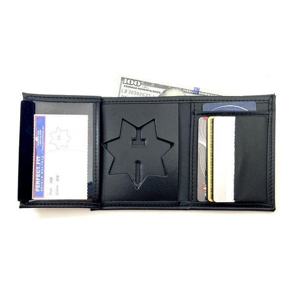 Perfect Fit Shield Wallets 7-point Star Blackinton B2001 Hidden Badge